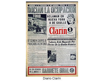 Primera edición del diario argentino Clarín (24 de Agosto de 1945)